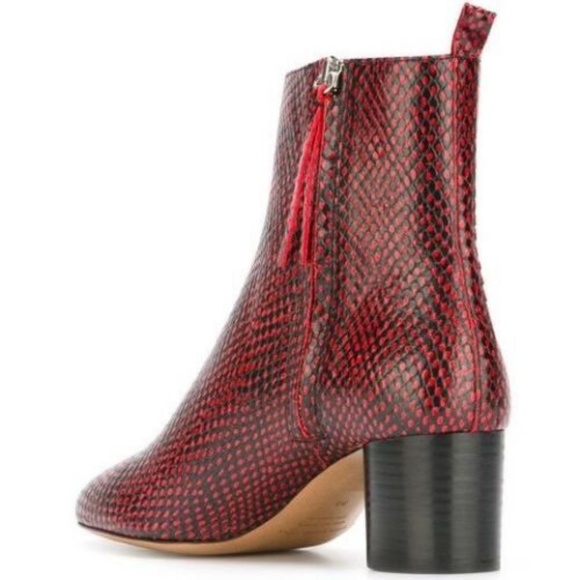 ISABEL MARANT Deyissa Python Leather Ankle Boots - Picture 3 of 5